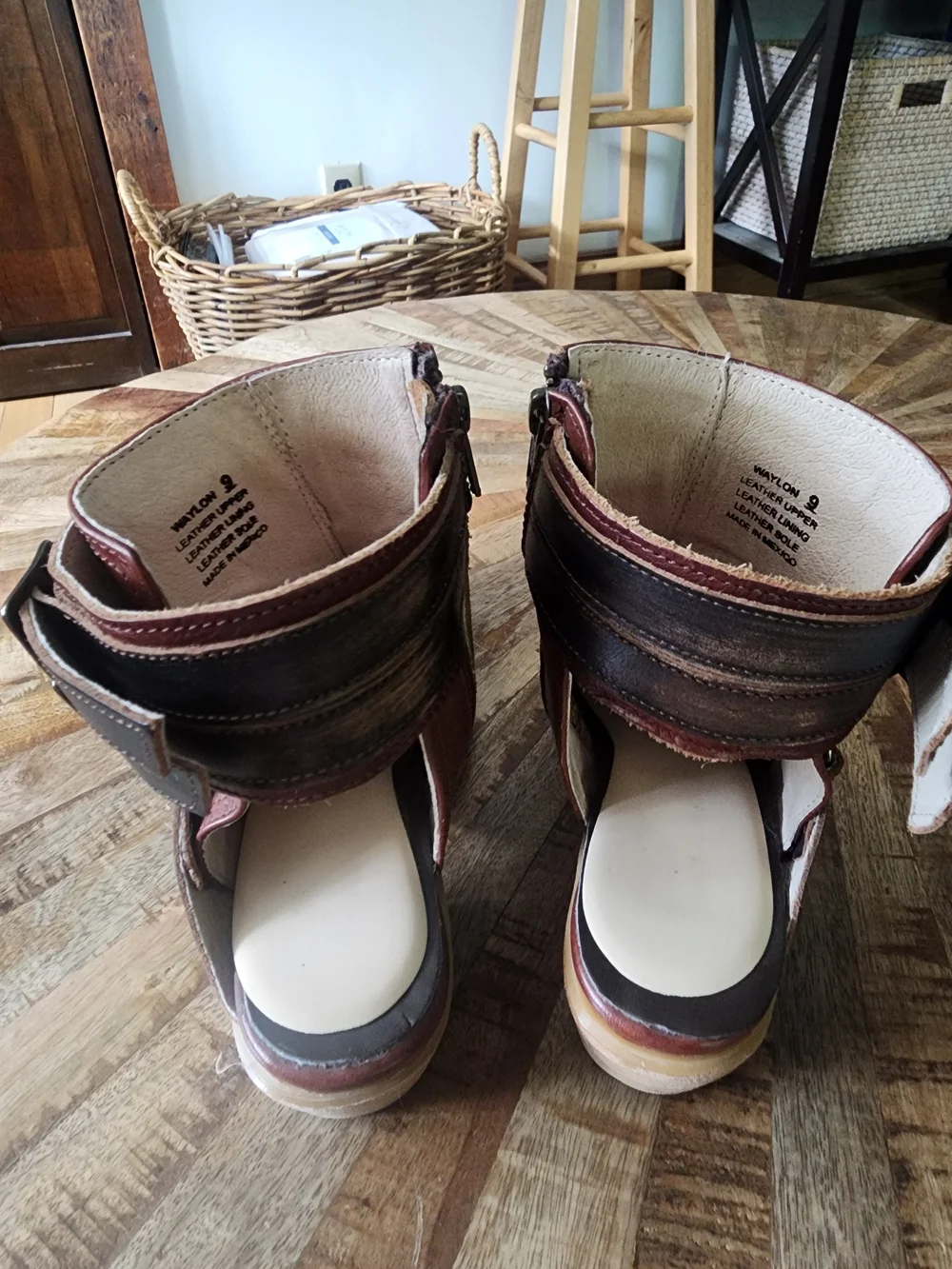 Freebird Waylon Cognac Leather Western Ankle Boots with Open Heel